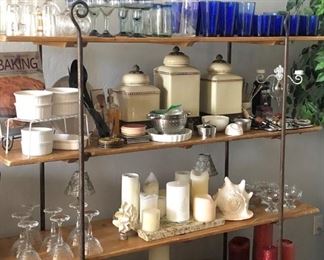 Asst Decor, Cobalt Blue Glassware, Razzmatazz 3-Canister Set, Gorham Crystal, Candles, Margarita Set, ...