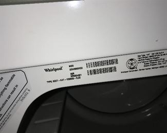 WHIRLPOOL WASHER AND GAS DRYER
