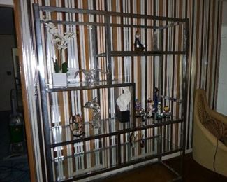 Milo Baughman Chrome wall shelf