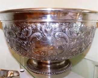 Reed & Barton Chased Silverplate Punch Bowl