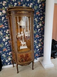 Pair of French ormolu mounted hand painted cabinets