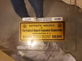 Vintage sliding glass bank teller doors