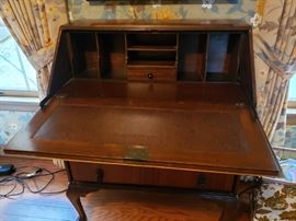 Inside of Queen Anne desk