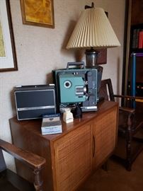 Mid century modern chest with AV equipment