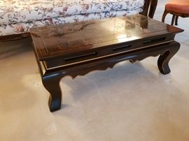 Asian style chinoiserie painted coffee table