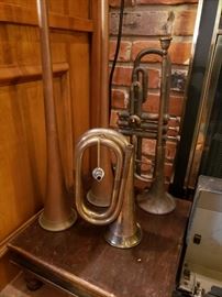 Vintage horns of all types more in lower level