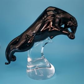 Large Murano glass panther