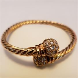 18k yellow gold bracelet with crystals