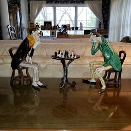Three piece Italian hand made chess players