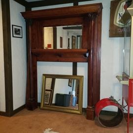 Antique mahogany mantle