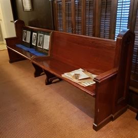 Pair of church pews removed from bar area in an earlier photo