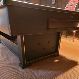 Close up of pool table legs