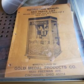 Gold Medal Products Co. Popcorn machine owners manual