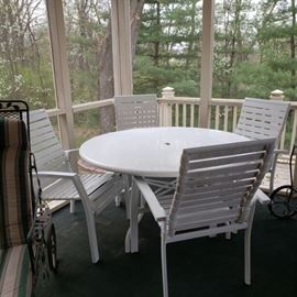 Patio table and four chairs