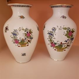 Pair of Herend porcelain vases