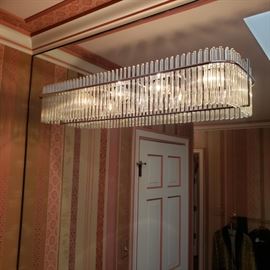 Crystal and chrome light fixtures, there are three of these and I'll try to update with dimensions later this week