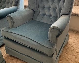 ▪ Vintage Blue Arm Chair #1 35x30x33in HxWxD