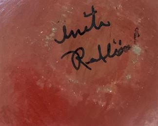 Anita Redbird Native American Frog bowl Maricopa Pueblo 6inH