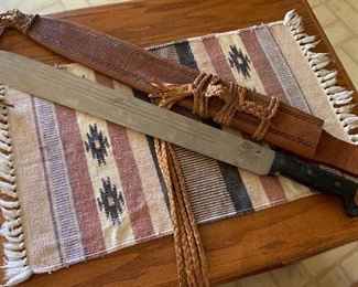 Briddell 520 Vintage Machete w/ Leather Sheath
