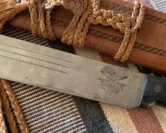 Briddell 520 Vintage Machete w/ Leather Sheath