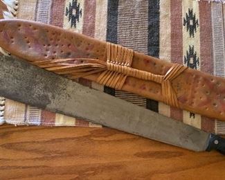 Briddell 420 Vintage Machete w/ Leather Sheath