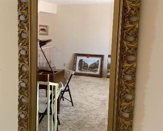 Gilt Wood Mirror 50in H x 28in W