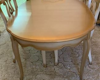 French Provincial Dining table w/ 4 Chairs 29x38x52 (+ 12in Leaf) HxWxD