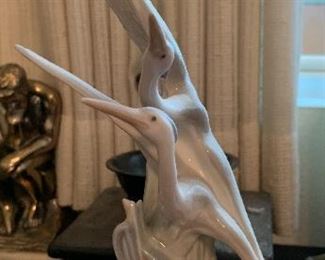 NAO Lladro Heron Birds in Flight