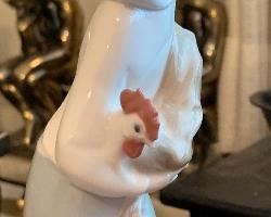 Lladro Girl with Cockerel/Chicken 4591