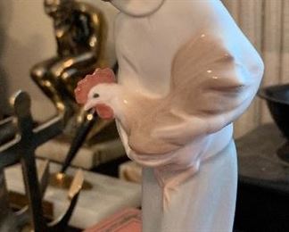 Lladro Girl with Cockerel/Chicken 4591