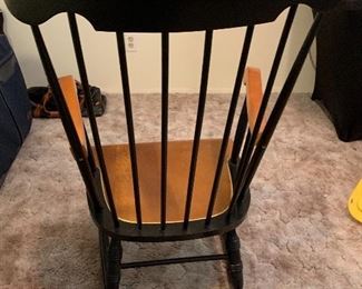 Floral/Fruit Stencil Black Rocking Chair Boston Rocker 40x24x28in HxWxD