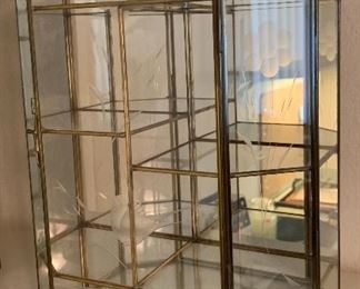 Vintage Mirror Etched Glass Curio #1