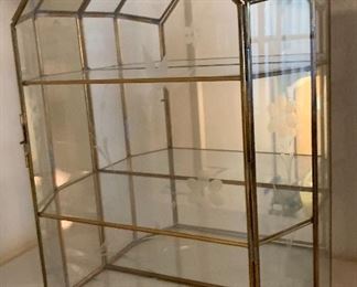 Vintage Mirror Etched Glass Curio #2