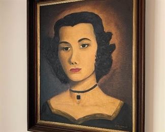 R Van Holland 1954 Original Art Portrait