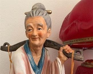 Japanese yoke Vegetable Woman Ceramic figurine