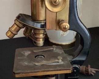 Antique Brass Microscope Leitz Bausch Lomb