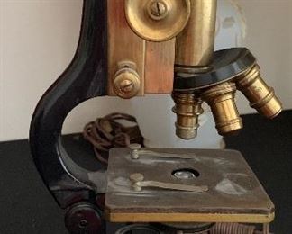 Antique Brass Microscope Leitz Bausch Lomb