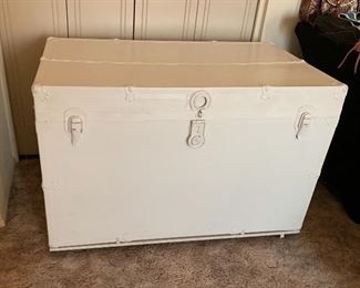 Huge Antique Trunk Painted 27x40x24in HxWxD