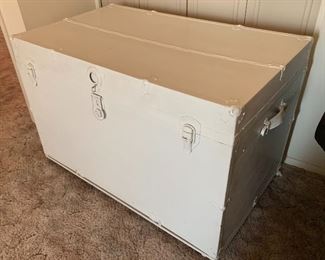 Huge Antique Trunk Painted 27x40x24in HxWxD