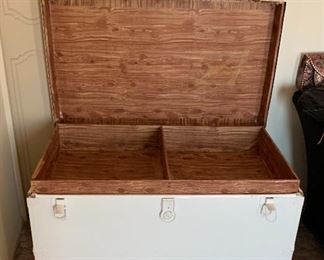 Huge Antique Trunk Painted 27x40x24in HxWxD