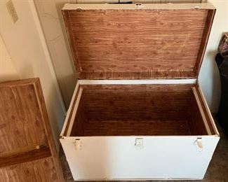 Huge Antique Trunk Painted 27x40x24in HxWxD