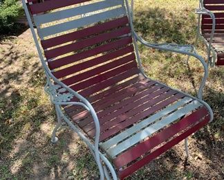 Vintage Wrought Iron Patio Table w/ 4 Chairs