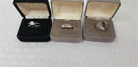 3 925 and Sterling rings with cubic zirconia      https://ctbids.com/#!/description/share/146677