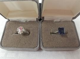 2 Sterling silver lead and nickel plated rings glass stones    https://ctbids.com/#!/description/share/146680  