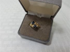 14K Gold Ring with Diamonds, Sapphires https://ctbids.com/#!/description/share/146685