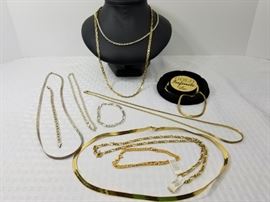 collection of 925 silver and 14K gold bonded necklaces and bracelets https://ctbids.com/#!/description/share/146692
