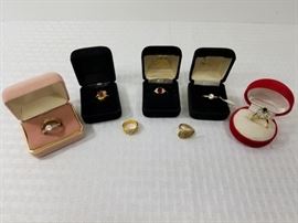 18 karat H Gold Electroplate costume jewelry rings    https://ctbids.com/#!/description/share/146700