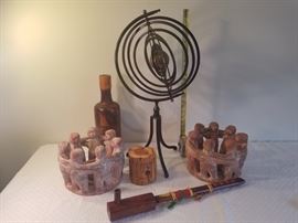 home decor items , wood carving, peace pipe, metal and Brass sculpture, and terracotta Mexico planters https://ctbids.com/#!/description/share/146738