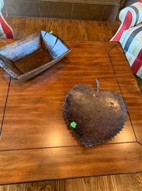 Maple coffee table and decorative accessories 