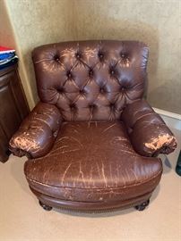 Rustic leather chair